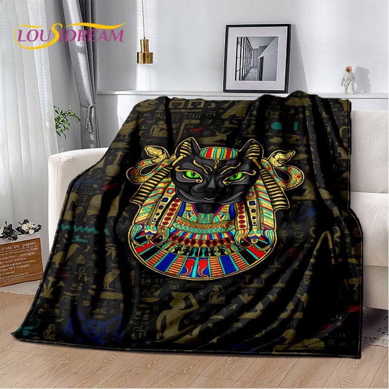 3D Ideographic Sign Symbols Ancient Egyptian Mythological Blanket,Soft Throw Blanket for Home Bedroom Bed Sofa Cover Blanket Kid