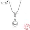 925 Silber Süßwasserperle Zirkonia Anhänger Halskette für Damen Hochzeitsgeschenk V-förmig Strass Tropfen