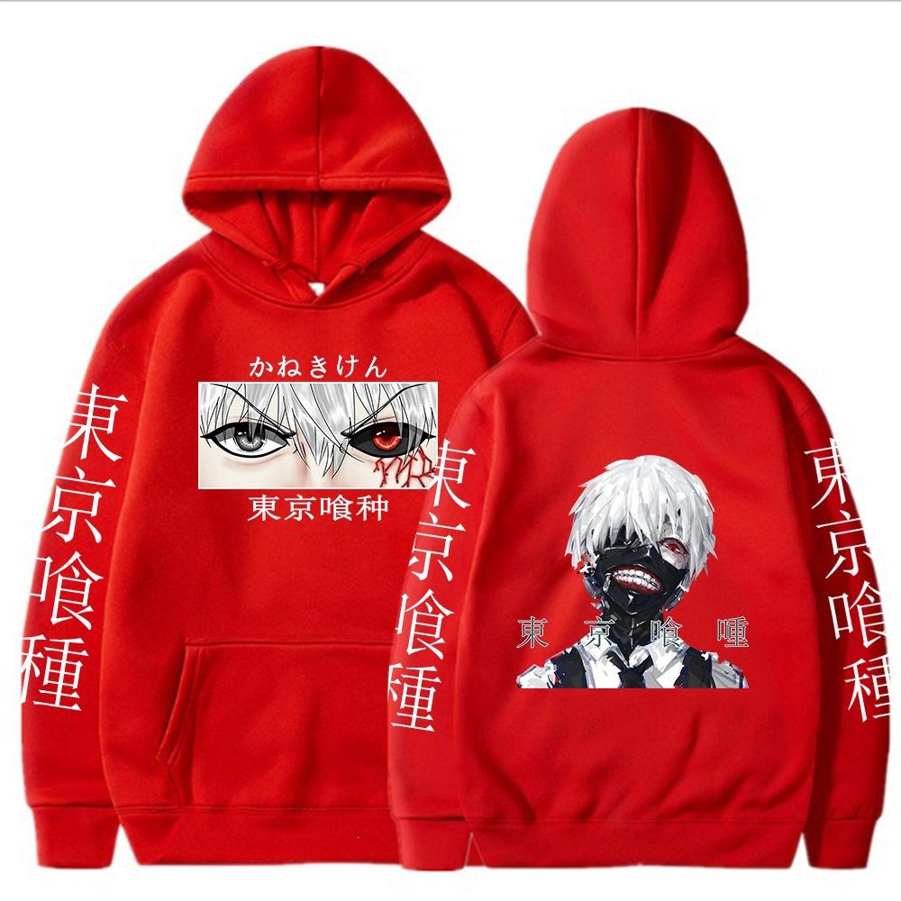Ghost Graphic Cartoon Japanese Anime Print Pattern Hooded Sweater Male Hoodie Casual Hip-Hop Top
