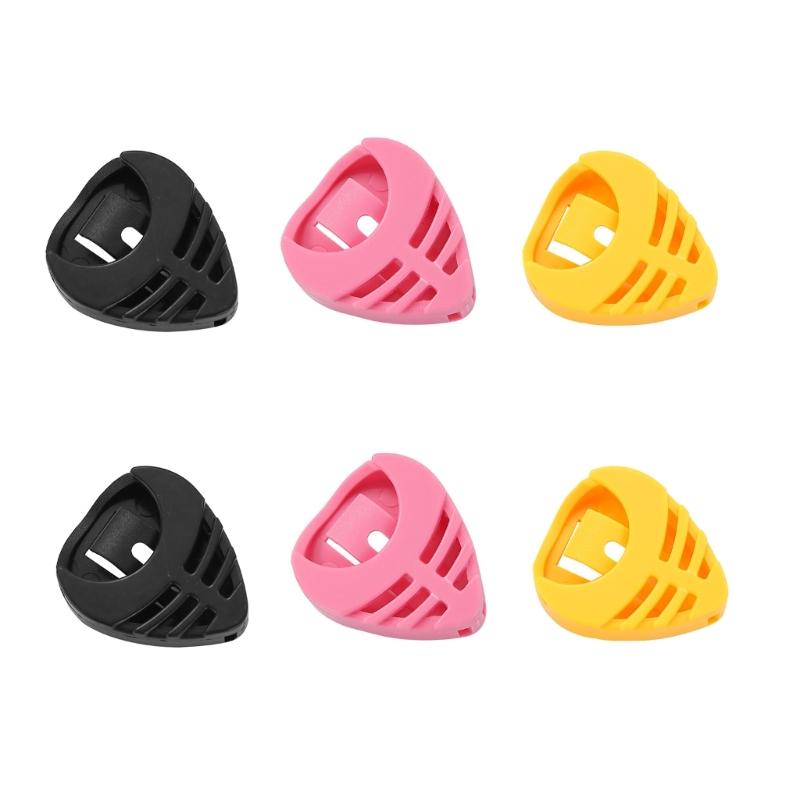 6pcs Triangular Guitar Pick Holder Durability ABS Material Light Weight Portable For Musicians