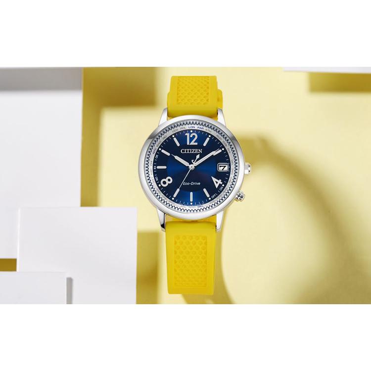 Citizen C Collection 50m Water Resistant Light Powered Quartz Movement Rubber Band Strap Watch CB1101-03L