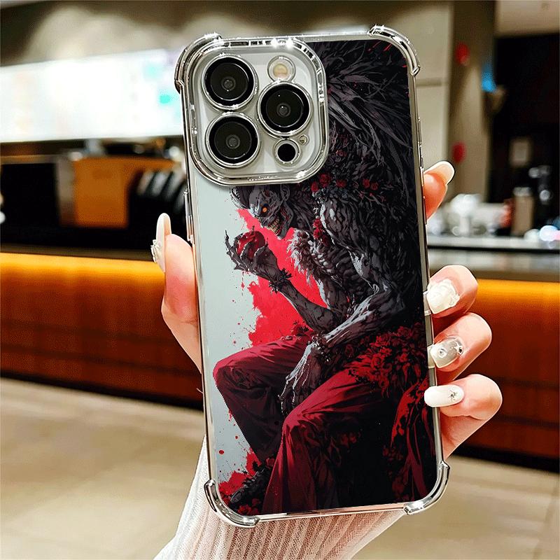 

N-Notes D-Deaths Anime Ryuk Soft Phone Case For iPhone 15 16 17 Air 14 Pro Max 16E Plus 13 12 Mini Plating Anti-Fall Fundas iPhone 16E