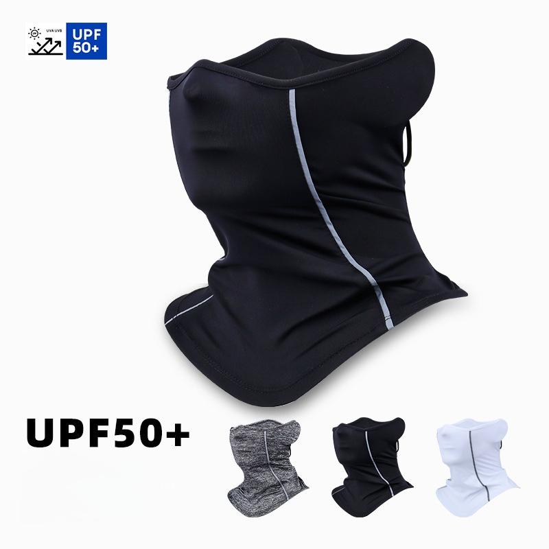 Ice silk sunscreen mask for men in spring and summer, outdoor cycling, fishing, scarf cover, breathable