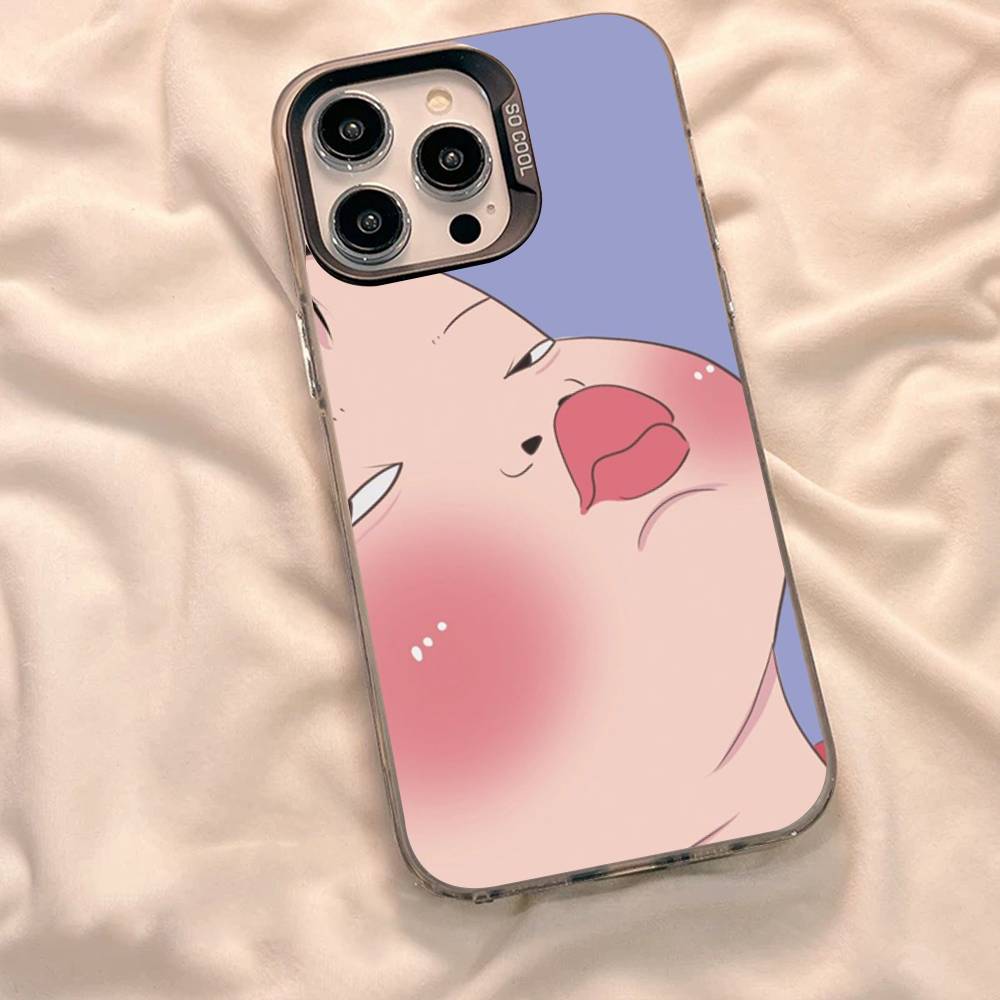 Cartoon Funny Boy Girl Couple Phone Case For iPhone 17 16 15 14 13 12 11 XS XR X Pro Max Plus Colored Silver Plated Cover