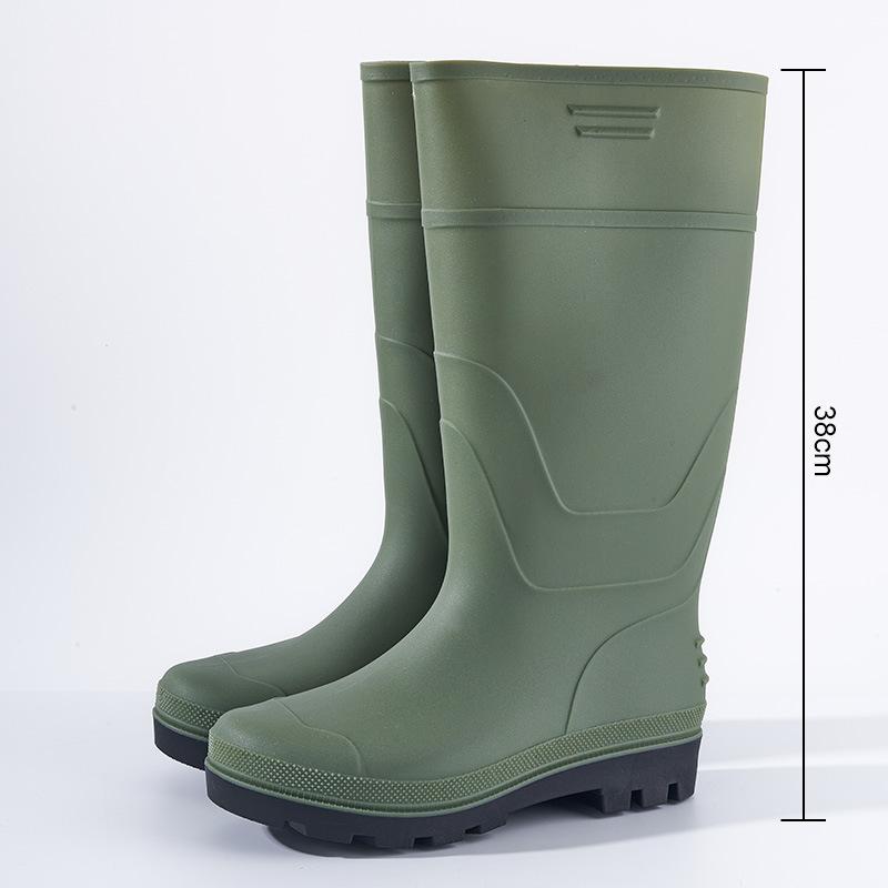 Men's rain boots matte surface non-slip, waterproof and wear-resistant food grade PVC high tube rice field farmland vegetable field rain shoes