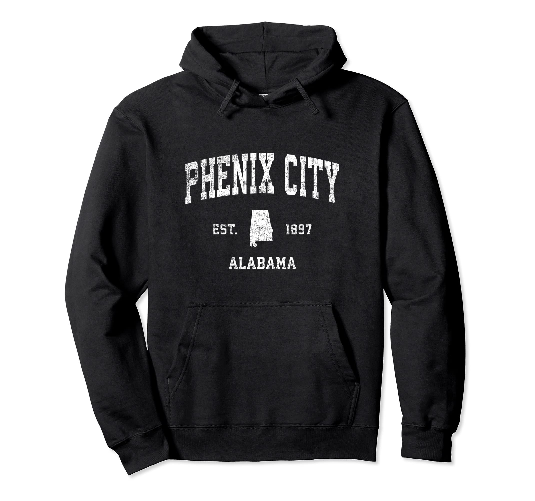 

Phenix City Alabama AL Vintage Athletic Sport Design Hoodie чёрный