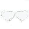 Great TIFFANY&Co. Pierce Open Heart Medium Hoops for both ears Silver AG925 Women Used