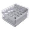 Egg Drawer Double Layer Transparent 32 Lattice Large Capacity Egg Storage Box for Refrigerator Grey