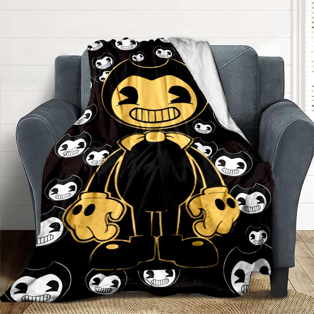 1PC Bendy and the Ink Machine Outdoor Flannel Throw Blanket - HD Printed Lightweight Soft Warm All-Season Blanket for Sofa, Bed, Travel, Camping 030