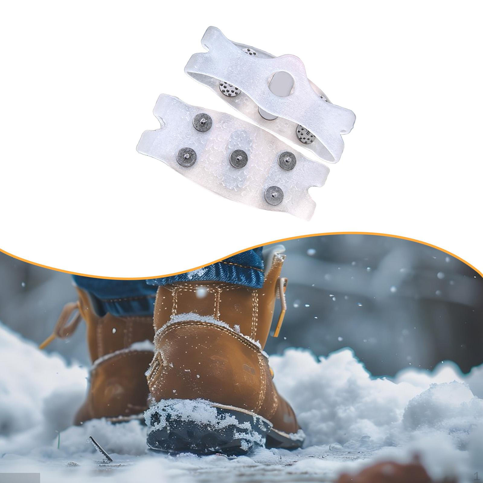 Кошки Ледоступы Противоскользящие 5 Шипов Износостойкие Сцепление для Снега Рыбалки Альпинизма transparent