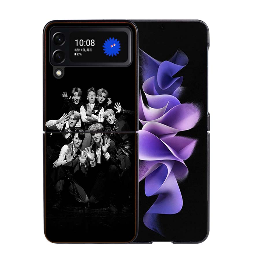 K-KPOP A-ATEEZ Coque Case For Samsung Galaxy Z Flip 7 6 Flip4 Flip5 Zflip3 Black Hard PC Phone Shell Protective Cover