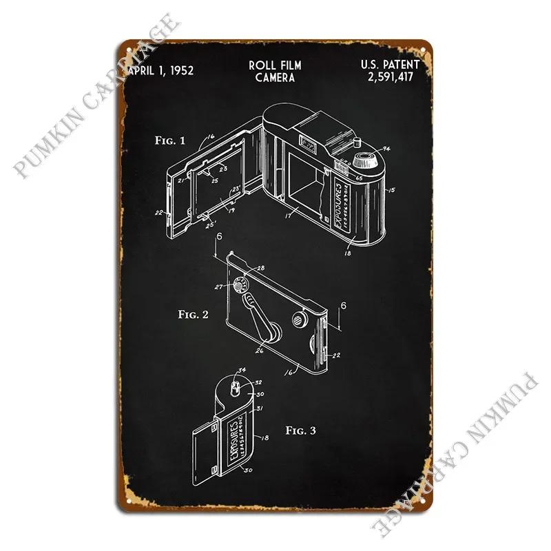 Roll Film Camera Chalk Metal Sign Party Party Home Mural Tin Sign Poster 20x30cm（7.8x11.8inch）