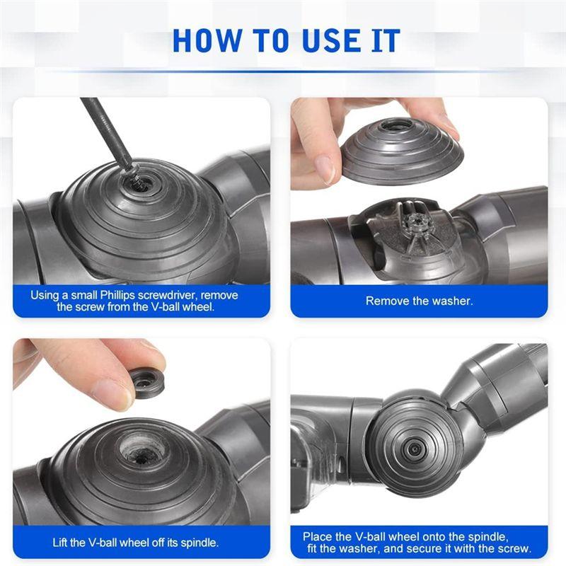 ABBY-Roller Brush Replacement For Dyson V8 Vacuum Cleaner Direct Drive Electric Floor Brush Vacuum Part 967483-01, 967483-03