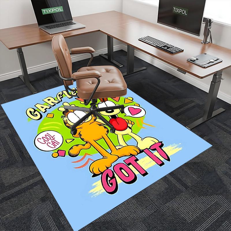 1pc Garfield's Got It! Cool Cat Office Chair Mat - Anime Cartoon Design, Non-Slip Carpet for Home Decor, Gaming Room, Dormitory Flooring.Q076