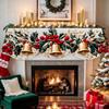 Non-slip Christmas Fireplace Scarf Snowman Santa Claus Pattern Xmas Fireplace Cover  New Year