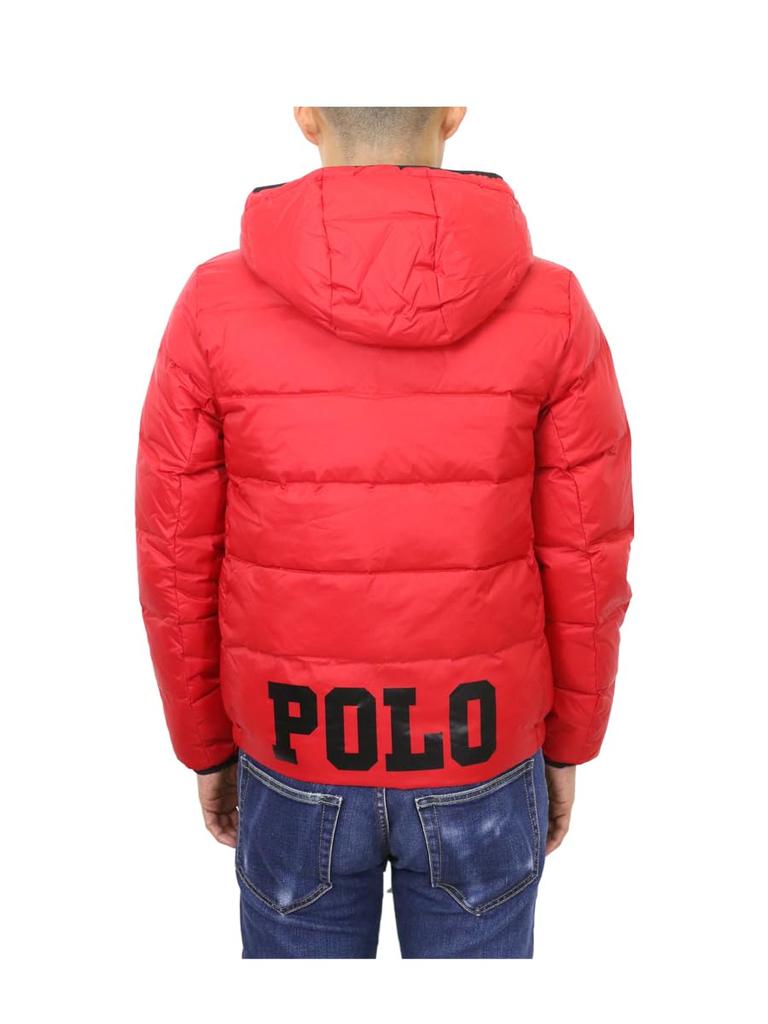 POLO RALPH LAUREN Padded Down Size Red Boys' Jacket/Parka s potiskem loga na zádech, L, (Kód produktu 0101993)