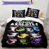 3pcs Custom Name Axolotl Bedding Set Duvet Cover Closure Includes 1 Duvet Cover & 2 Pillowcases, Soft and Comfortable for All Seasons.