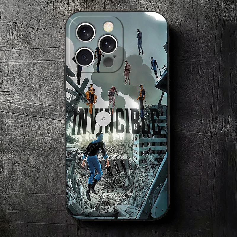 

I-Invincible Аніме М який Чохол для Телефону для iPhone 16 16E 17 Air 15 Pro Max 14 Plus 13 Mini 11 12 7 Чорна Кришка Задня Панель iPhone 15 Plus