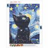 Black Cat Full Round Drill Diamond Painting Kit DIY Sparkle Art Canvas for Adults Relaxing Craft and Home Decoration Gift Idea Set