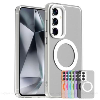 Pro Samsung S23 Pouzdro Kryt Samsung Galaxy S23 Capa Průhledný Kruhový Magnetický Matný Čirý Bezdrátové Nabíjení Fundas Samsung S23