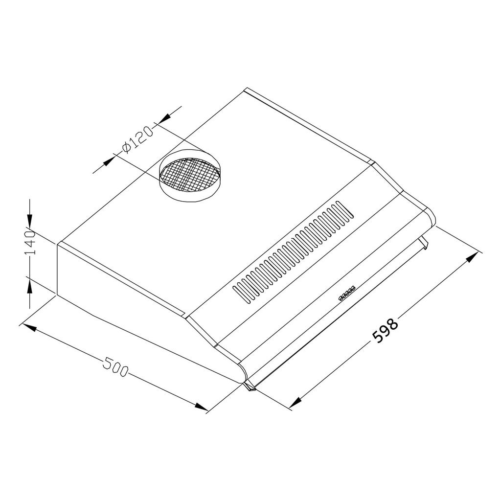 Under-Cabinet Kitchen Hood - 60 Cm Absorber Berdsen Be-10-A Inox