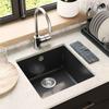 Black Kitchen Sink 430 X 460 Mm Made of 80percent  Quartz and 20percent  Resin