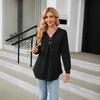 Women's Autumn and Winter New V-neck Loose Long-sleeved Hooded Sweater Jacket