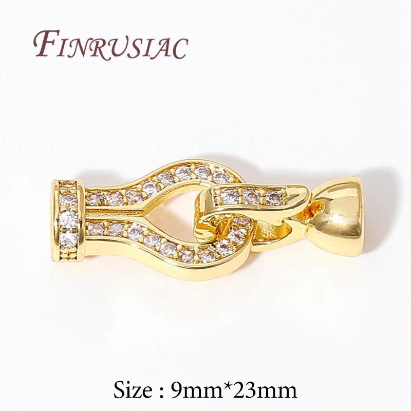 18K Gold Plated Brass with Zircon Clasps For Jewelry,Fasteners For Bracelets Connectors,Accessories DIY Jewelry Making Supplies