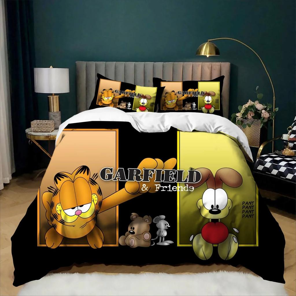 Cartoon Duvet Cover Set G-Garfield 3D Print Bedding Set 2/3piece set Kids Boy Girl Single/Double/Queen Size Home Textile