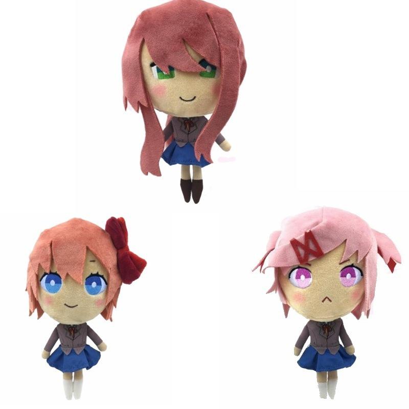 Doki Doki Literature Club DDLC Plush Doll Characters Monika Sayori Natsuki Cute Anime Game Plush Toy Soft Stuffed Figure for Fans Birthday Gift Decor