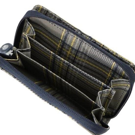 Kipling Official Japan Limited MONEY LOVE Blue Grey Plaid KI6791S6Z 0.01 Womens Bi-fold Wallet