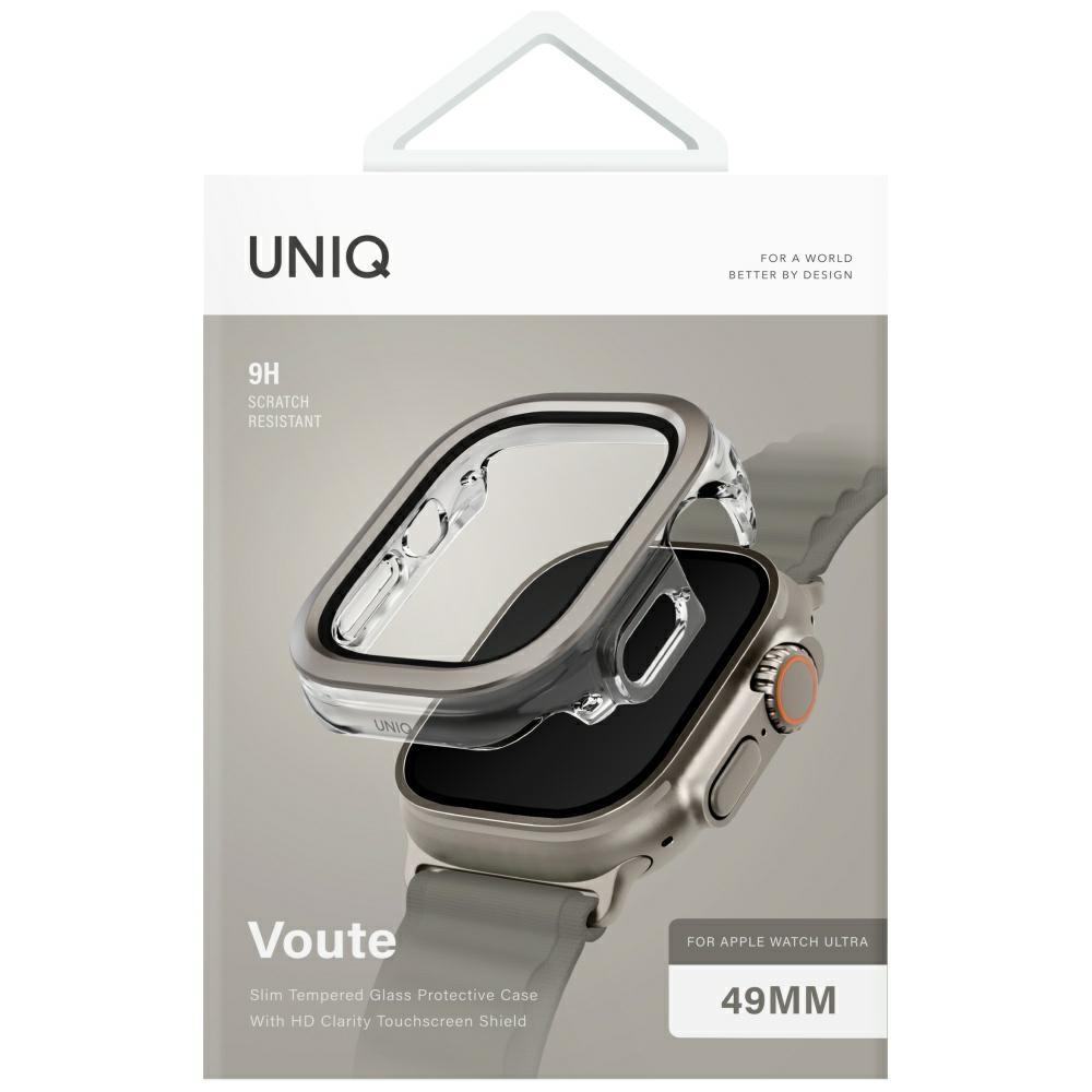 UNIQ Voute Case for Apple Watch Ultra 49mm Tempered Glass Silver