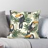 Toucans In Jungle Square Pillowcase Polyester Linen Velvet Pattern Zip Decor Home Cushion Cover
