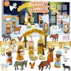 Nativity Scene Advent Calendar 24 Days New Year Countdown Calendar Gift Box Jesus Nativity Figurine Model Christmas Decorations