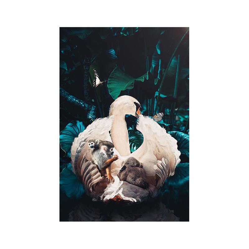 Nordic Flower Animal Mural Tiger Lion Zebra Poster And Print Mural Living Room Canvas Modern Classical Decorative Painting