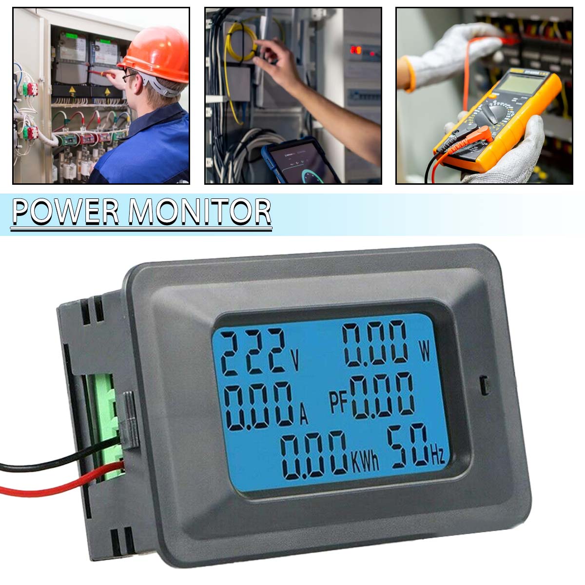 

PDTO Новый 100A AC ЖК-цифровой измеритель напряжения мощности монитор кВтч Вольтметр Амперметр