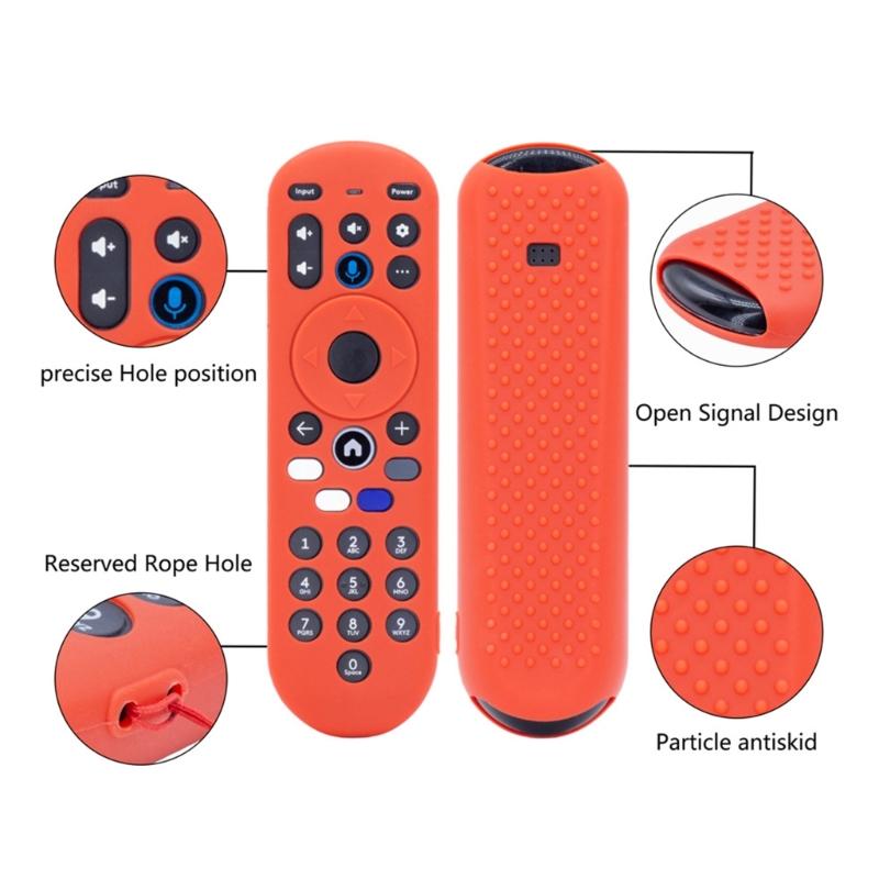 Flexible Silicone Remote Control Cover For Xumo MG3-R34010 TV Voice Remote Soft Protector with Lanyard Rope
