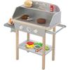 Kinder-Grillküche - ROBA - Massivholz - 14 Zubehörteile - Grau / Natur