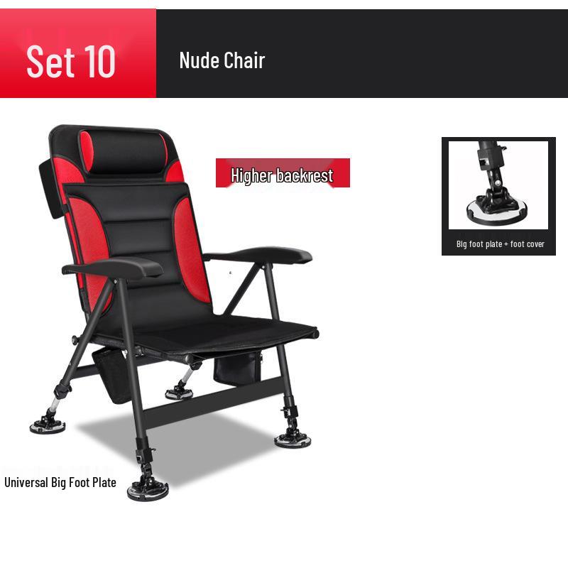 European Style Carbon Steel Folding Reclining Fishing Chair: Portable, Multi-functional, All-Terrain Design.