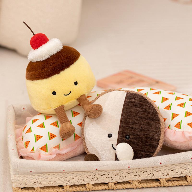 Creative Tea Set Figurines: Fun Dessert Plush Toys & Restaurant Ornaments for Girls