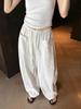 Women's Linen Cotton Casual Pants - 2026 Summer Elastic Waist Drawstring Long Straight Leg