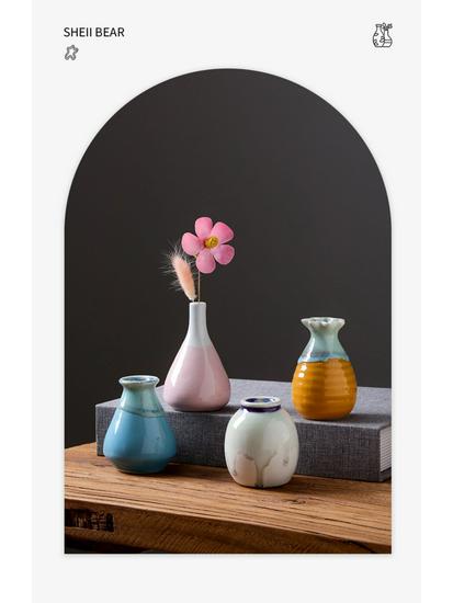 Creative Small Ceramic Vase for Flower Arrangements - Ideal for Living Room, Office, or Coffee Table Decor