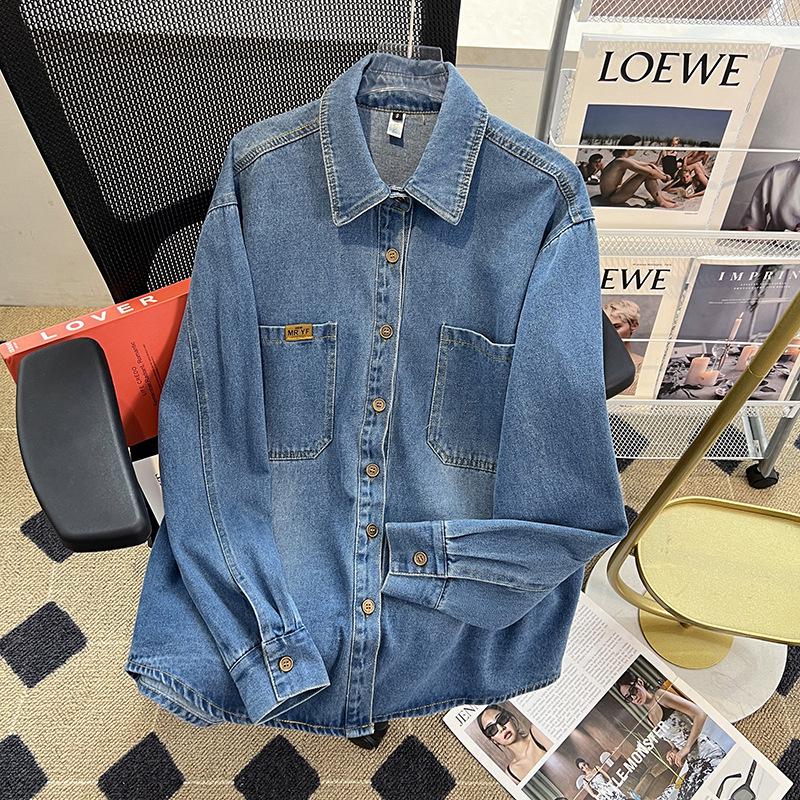 Women's Retro Soft Denim Shirt - Skin-Friendly, Loose, Versatile Top