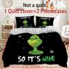 Duvet Cover Printed With Christmas Decoration Super Soft Brushed Microfiber Double Bed Comfortable Set With Zipper Closure And 2 Pillowcases