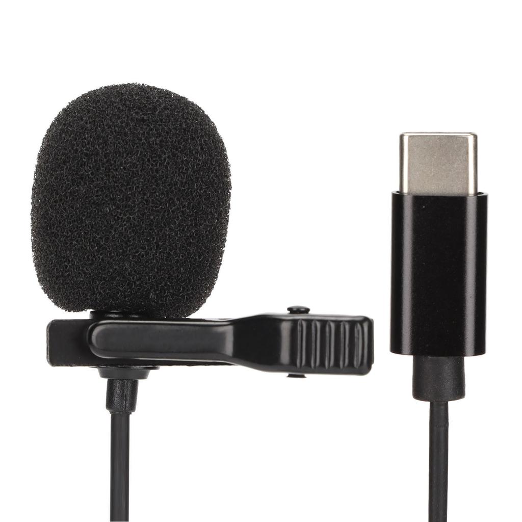 Type C Lavalier Microphone Intelligent Noise Cancellation Wired Lavalier Lapel Microphone for Karaoke Recording