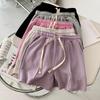 Summer Shorts Women Elasticity Lovely Girls Korean Style Sweet Students Harajuku Simple Pure Gray Trousers Female