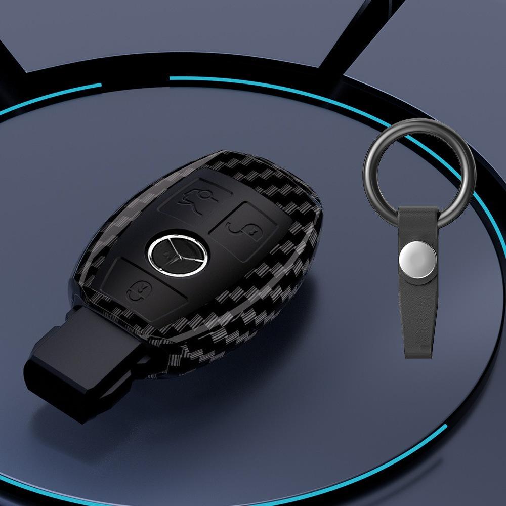 Schlüsselabdeckung aus Kohlefaser für Mercedes GLC300L C260L E300L C200L S-Klasse EQE Schlüsselhülle