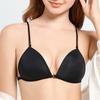 Sexy underwear women's French thin glossy seamless steel ring bra front buckle beautiful back small chest gathering underwear summer