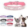 1Pcs Bling Dog Collar, Rhinestone Dog Collars Cute Diamond Jewel Sparkle Fancy Leather Cat Pet Collar for XXS, XS, S, M, L, XL, XXL Puppy Girl Female