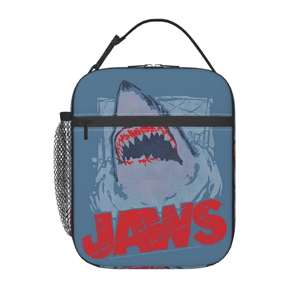Jaws 50th Anniversary Logo Insulated Lunch Bag for Women Office Cooler Thermal Food Box Tote Portable Lunch Boxes Container